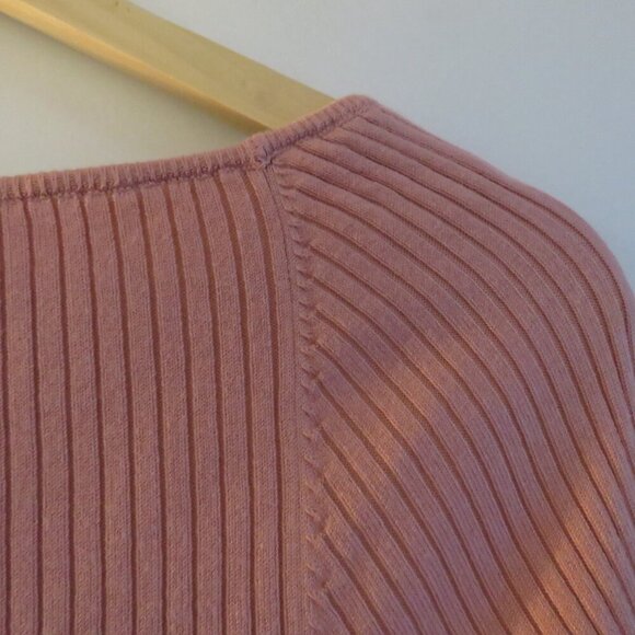 MAJORELLE Salone Mini Dress Stretch Ribbed Pastel in Dusty Rose - Size L - Picture 13 of 14